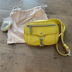 Rebecca Minkoff Blythe yellow Leather Belt Bag buckle